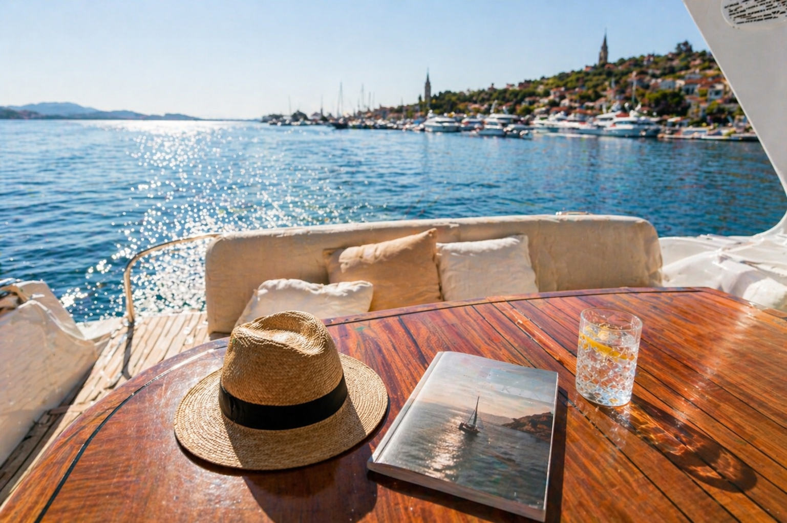 yacht charter Croatia calm final morning at sea with relaxed deck setting