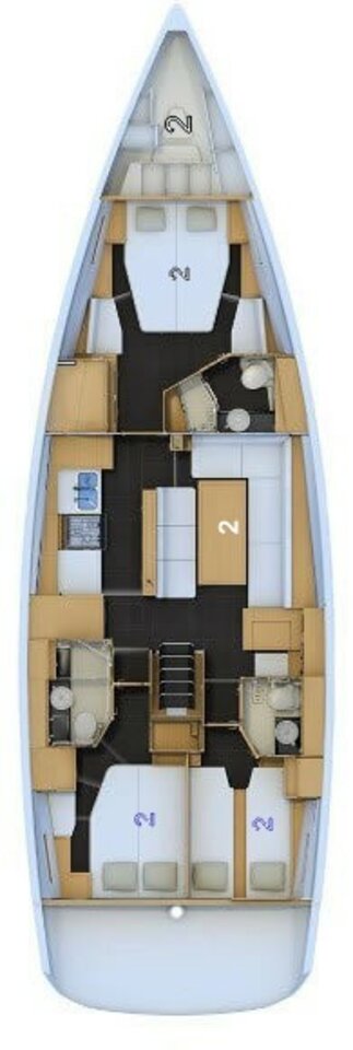 Luxurious interior layout of Silvergirl featuring elegant furnishings and spacious living areas.