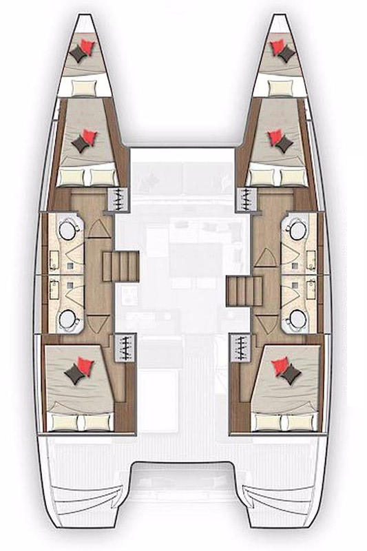 Luxurious interior layout of Venus featuring spacious cabins and elegant design elements.