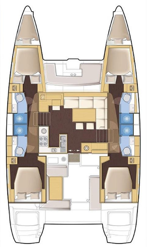 Spacious interior layout of Thetis featuring elegant furnishings and modern amenities.