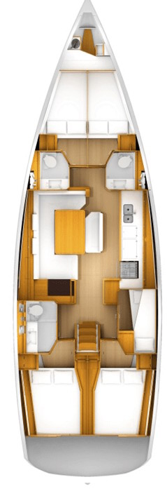 Spacious interior layout of Ataraxia featuring warm wood finishes and modern amenities.
