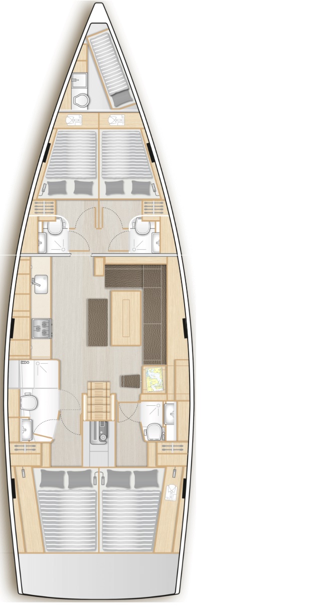 Elegant interior layout of Phaedra featuring modern furnishings and spacious living areas.