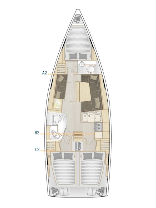 Spacious layout of Chablis featuring elegant materials and well-defined living areas.