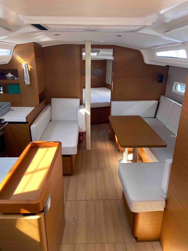 Sophisticated interior of Fortnite featuring warm wood tones and inviting seating arrangements.