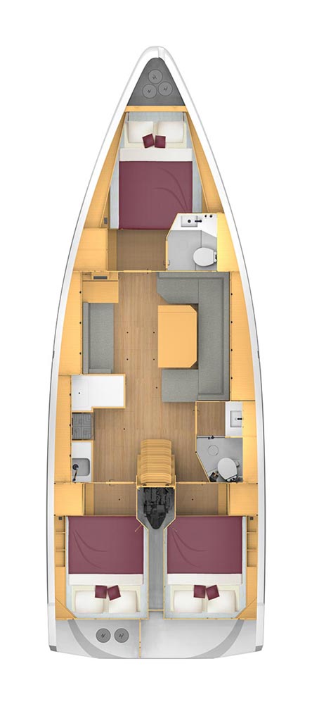 Spacious interior layout of A.HO.I. two featuring modern finishes and functional design.