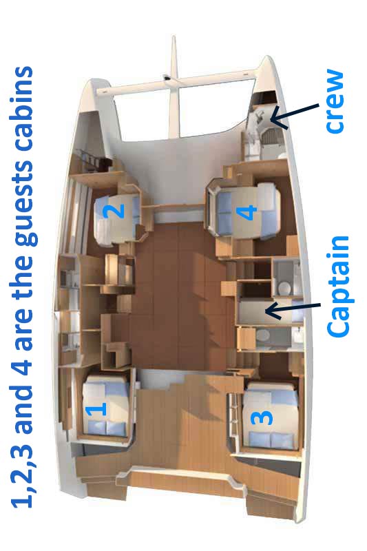 Spacious layout of Jovy's guest cabins, featuring modern furnishings and ample natural light.