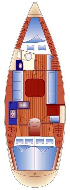 Spacious layout of Ema's interior, featuring elegant wood finishes and modern amenities.