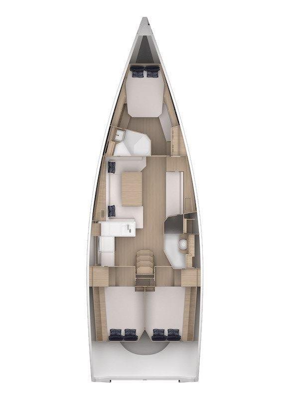 Spacious and elegantly designed layout of Aloha's interior, featuring luxurious materials and ample natural light.
