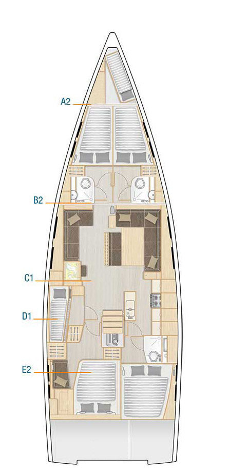 Spacious interior layout of Playa featuring elegant furnishings and well-defined living areas.