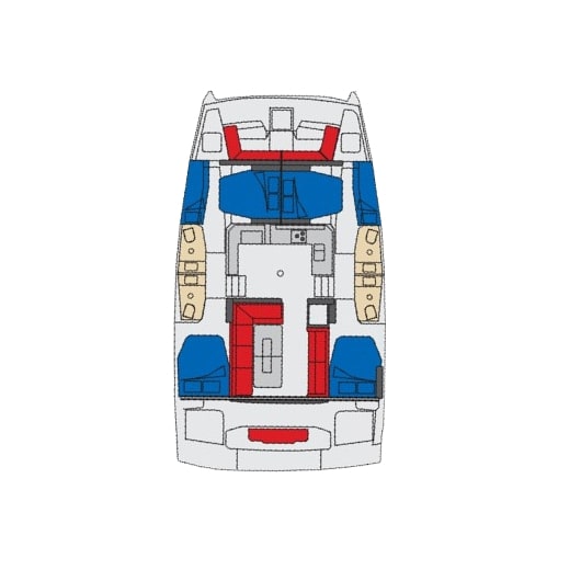 Kuma's detailed deck layout showcasing spacious lounging areas and stylish design elements.