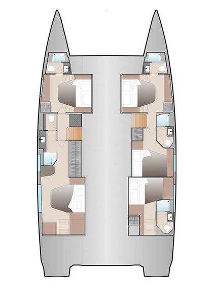 Spacious layout of Hoylah's interior, featuring elegant cabins and modern amenities.