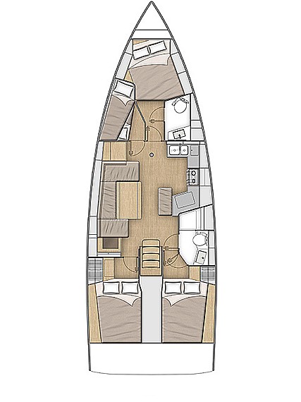Spacious interior layout of ARIA featuring elegant materials and natural light.