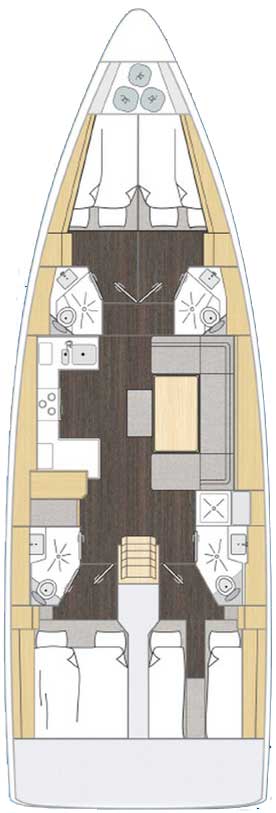 Spacious interior layout of Naos featuring modern furnishings and elegant design elements.