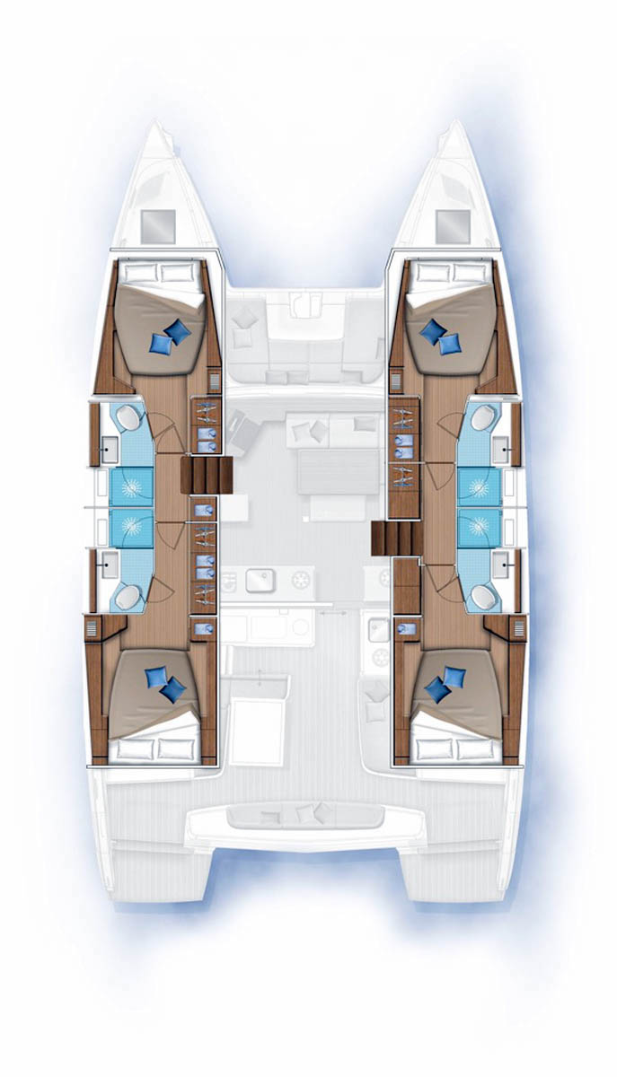 Spacious layout of Taisia_X's luxurious cabins featuring elegant materials and modern design.