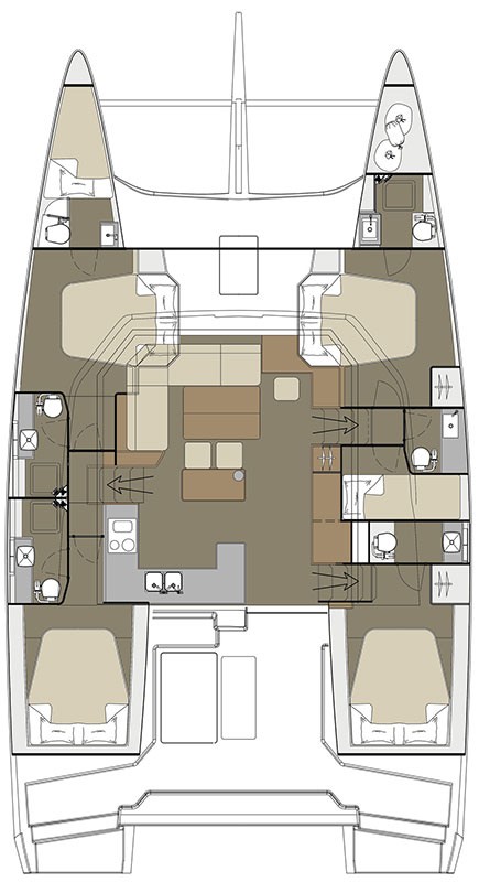 Spacious interior layout of Hawaii 5-0 featuring elegant furnishings and natural lighting.