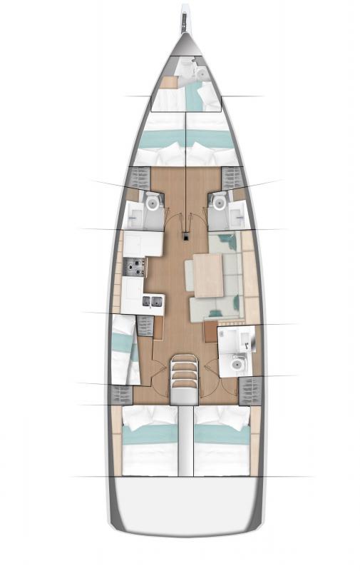 Spacious interior layout of Helia featuring modern furnishings and ample natural light.