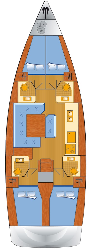 Spacious interior layout of Anna, featuring elegant furnishings and inviting social areas.