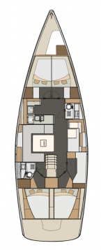 Elegant interior layout of the Sasha yacht, featuring modern materials and spacious design.