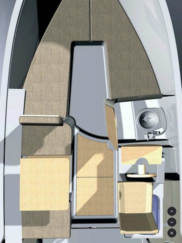 Luxurious interior layout of Bonaca featuring elegant materials and spacious design.