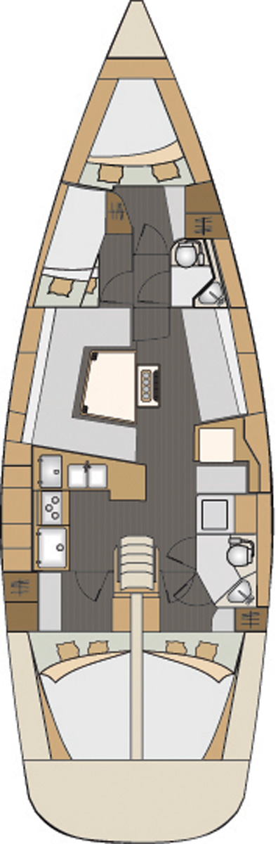 Sophisticated layout of Anita's interior, showcasing modern design and elegant materials.