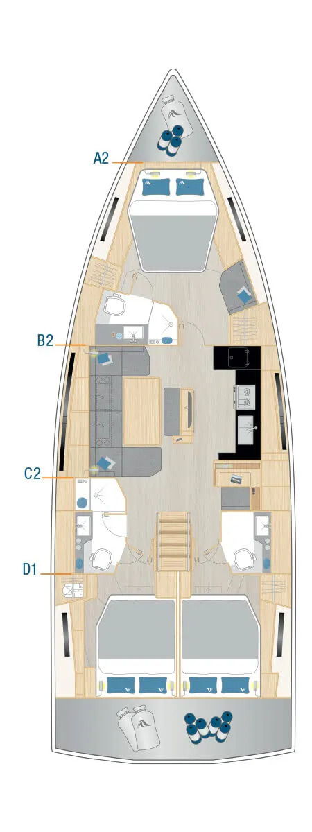 Spacious interior layout of Orsasei featuring modern design and elegant finishes.