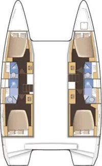 Spacious layout of Mare Solero, featuring elegant cabins and modern amenities.