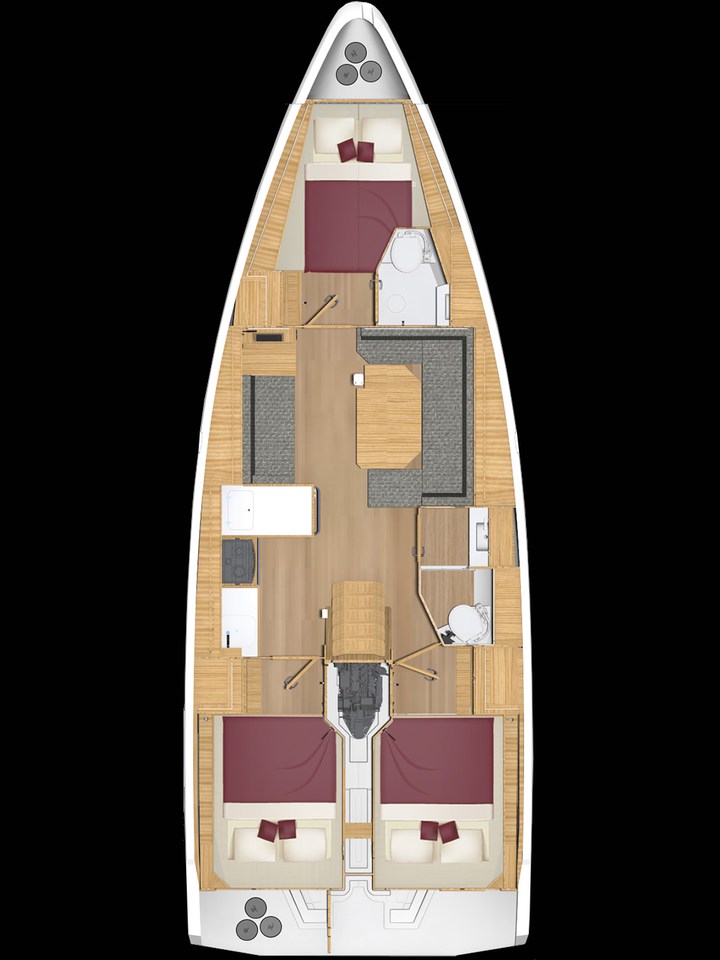 Spacious deck layout of Asterix featuring elegant seating and sunbathing areas.