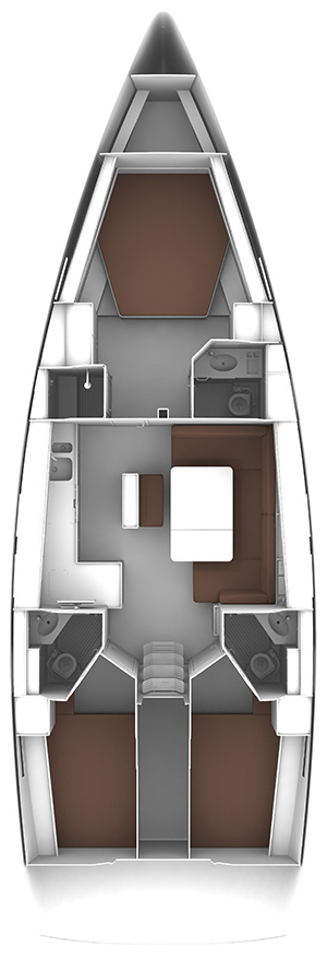 Spacious interior layout of Vela, featuring modern furnishings and efficient design.