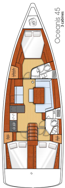 Spacious interior layout of the Dianora, featuring elegant furnishings and modern amenities.