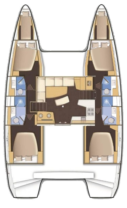 Spacious layout of Kraken's interior, featuring elegant furnishings and modern amenities.