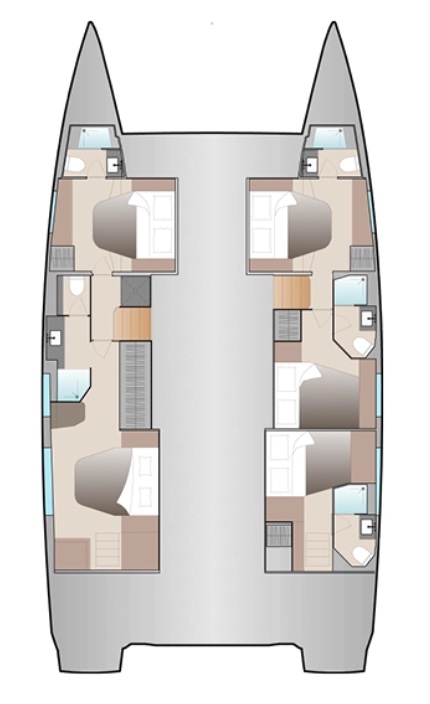 Spacious layout of Odysseus featuring elegant cabins and modern amenities.