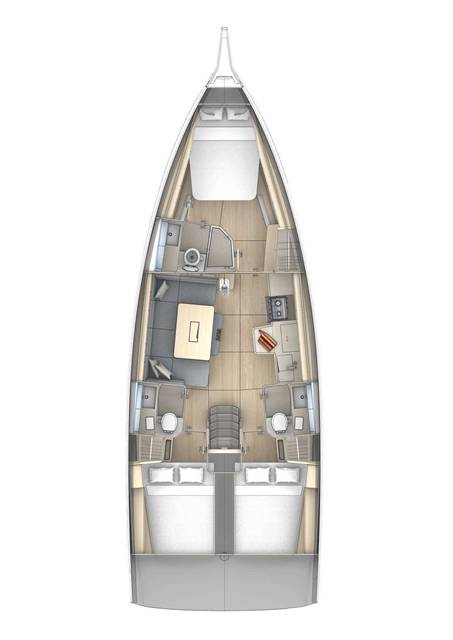 Luxurious interior layout of Iris featuring elegant materials and spacious living areas.