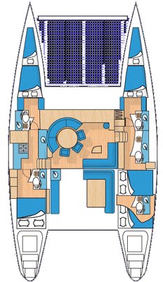 Spacious layout of Sabine’s interior, featuring modern furnishings and inviting social areas.
