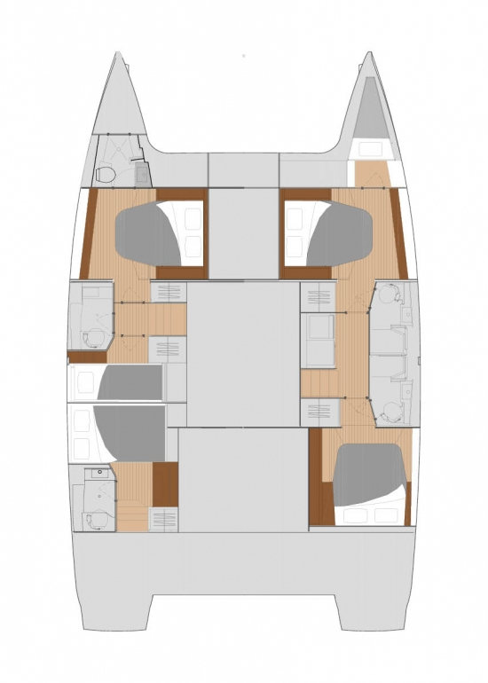 Spacious layout of Nefeli's interior, showcasing elegant materials and functional design.