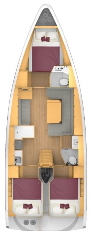 Spacious interior layout of the Atlanta yacht featuring modern finishes and natural light.