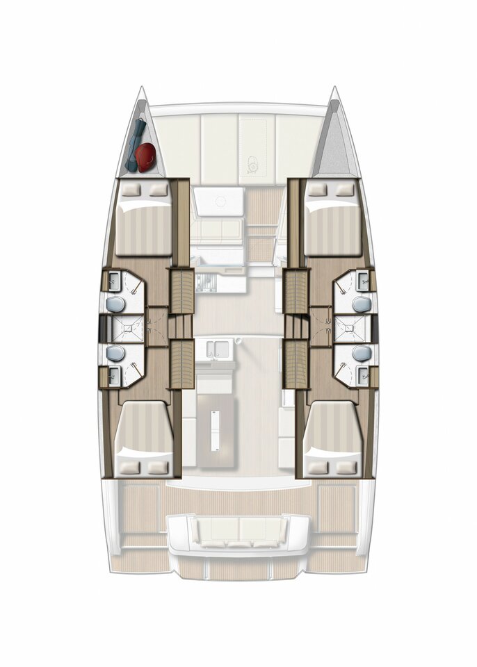 Spacious layout of Aquilon's interior, featuring elegant cabins and modern amenities.