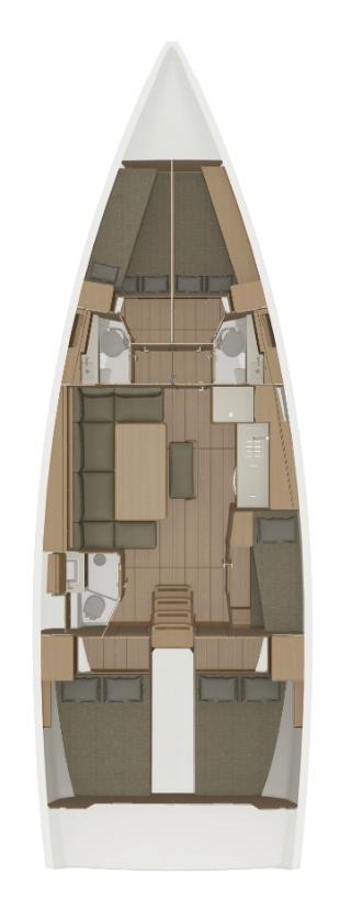 Spacious interior layout of Ibis featuring elegant materials and natural lighting.
