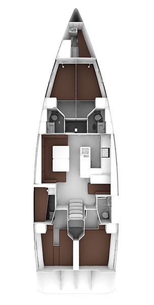 Spacious interior layout of Sea Flower featuring modern furnishings and elegant design elements.