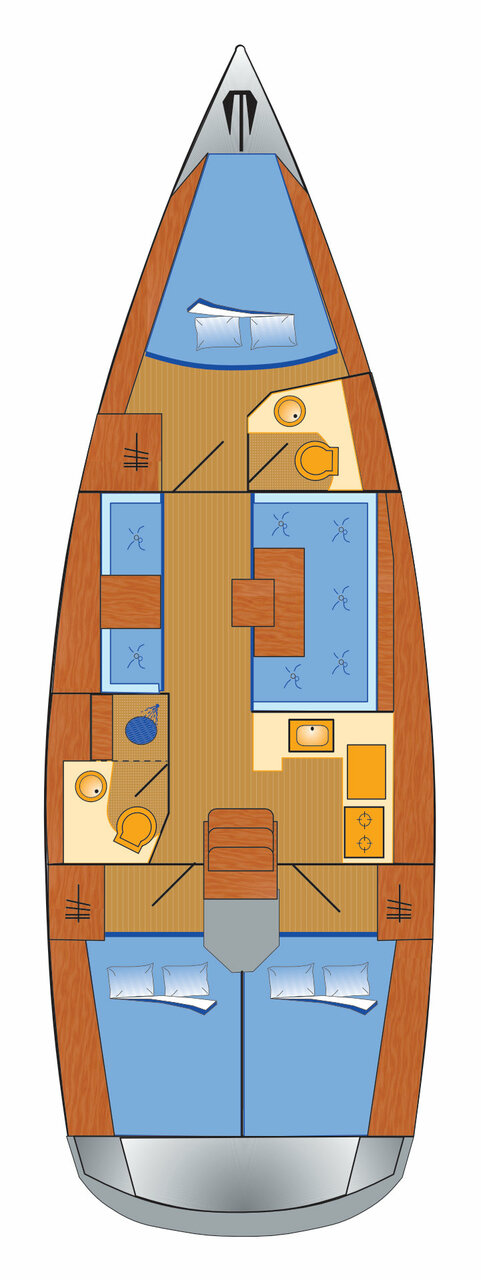 Spacious layout of Mira's interior, featuring elegant furnishings and inviting social areas.