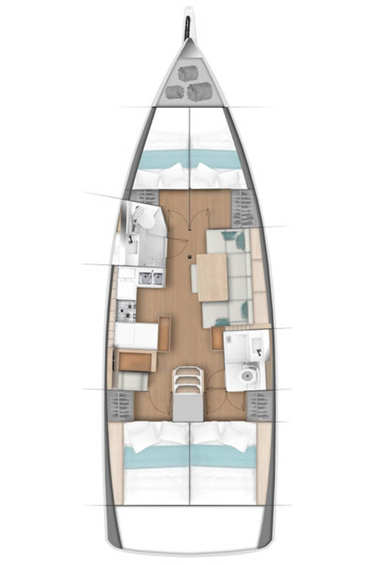 Spacious interior layout of Elle of Sweden featuring elegant furnishings and modern amenities.