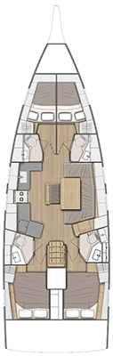 Luxurious interior layout of Antonela M. featuring elegant materials and spacious design.